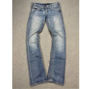 Silver Jeans Women's 27 Blue Light Wash Tuesday Low Rise Straight Leg Skinny Fit